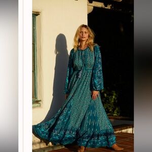 Free People Happy Feelings MIDI Dress in Emerald